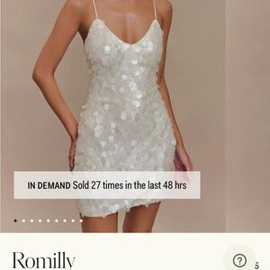 Meshki White Sequin Mini Dress